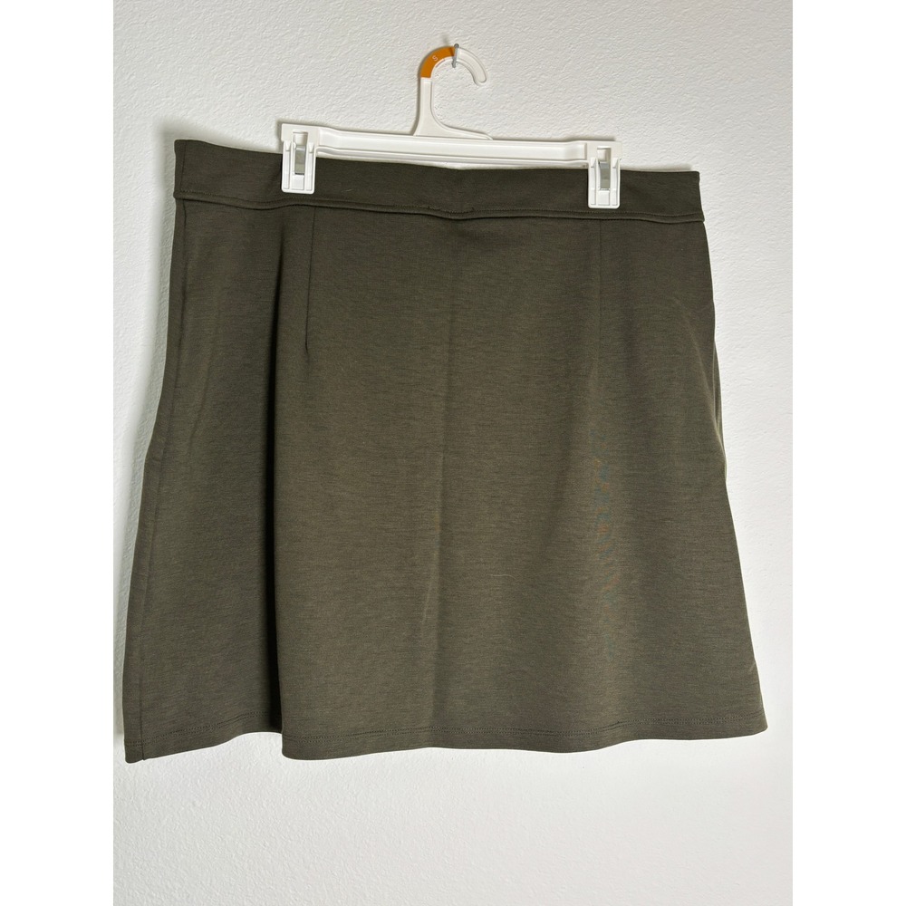 Gap Womens Olive Green Ponte Knit Front Zip Mini Skirt Size 16‎ Tall Utility
